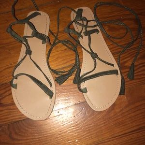 Lace up calf sandals